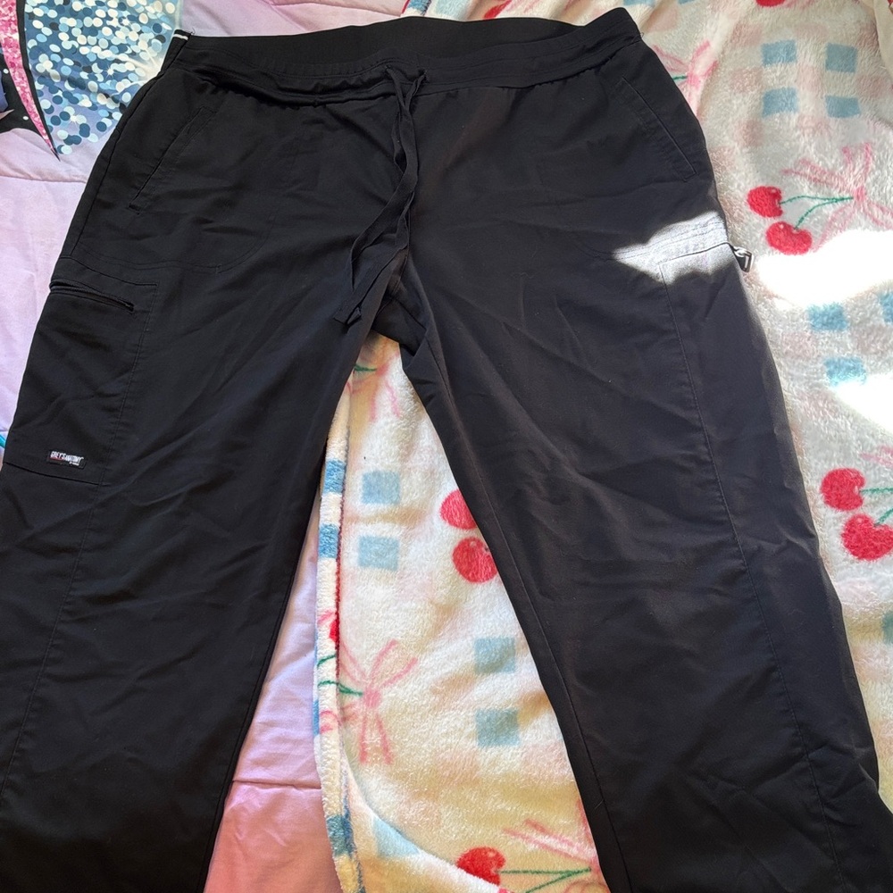 Grey's Anatomy Black Nursing Scrub Stretch Pants